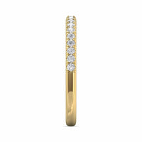 18K Yellow Gold Prong Set Round Diamond Band