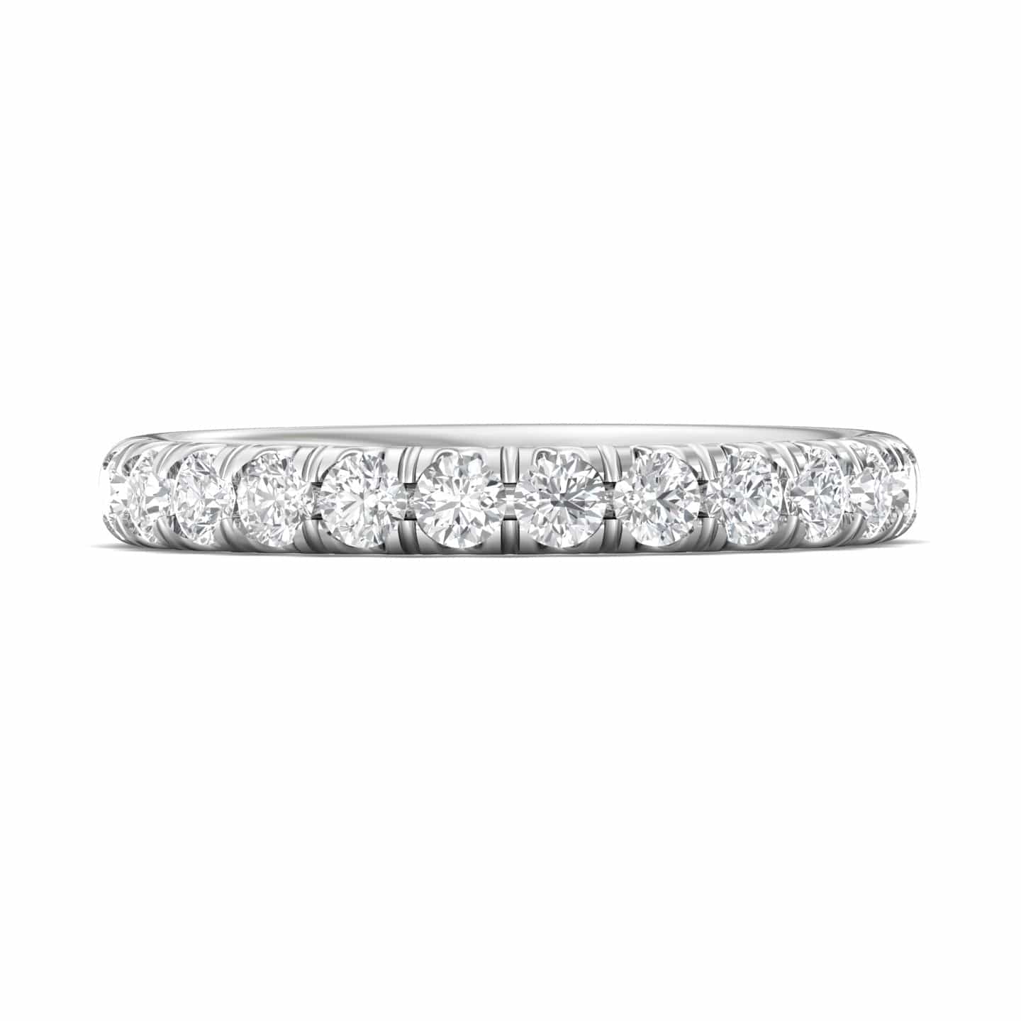 Platinum Prong Set Round Diamond Band