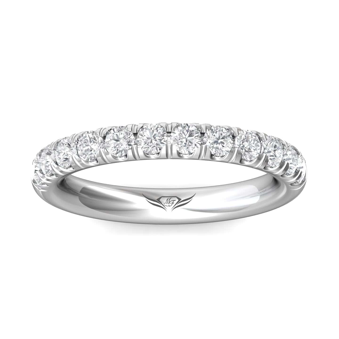 Platinum Prong Set Round Diamond Band