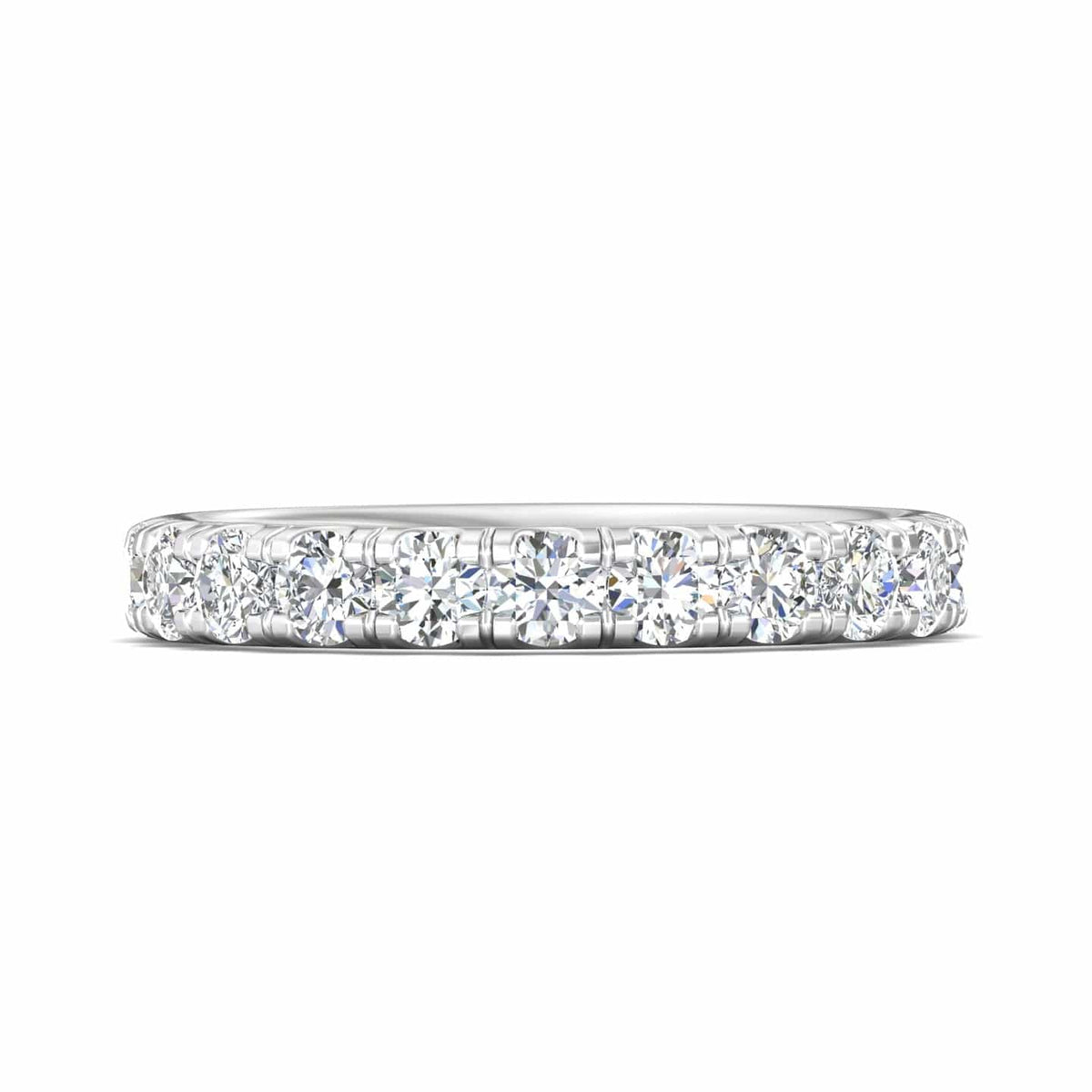 Platinum Prong Set Round Diamond Band