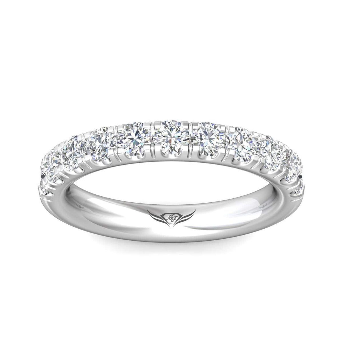 Platinum Prong Set Round Diamond Band