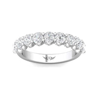 Platinum Shared Prong Diamond Band