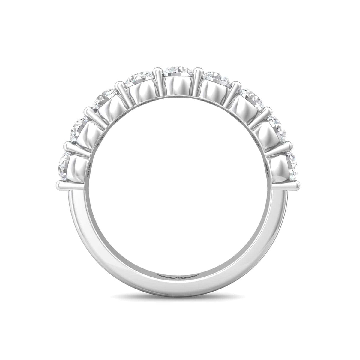 Platinum Shared Prong Diamond Band