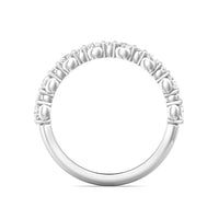 Platinum Alternating Size Diamond Single Prong Band