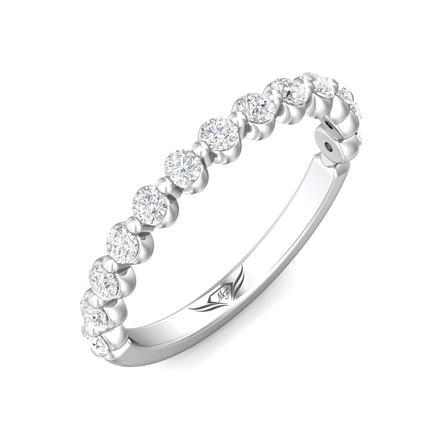 Platinum Single Prong Diamond Band