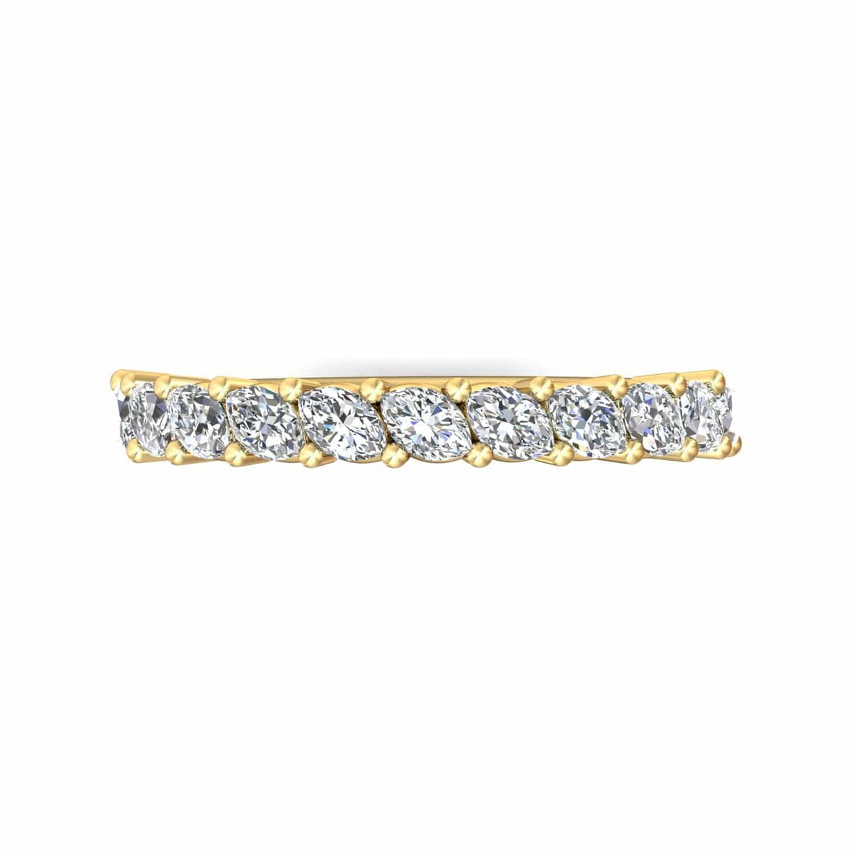 18K Yellow Gold Shared Prong Marquise Diamond Band