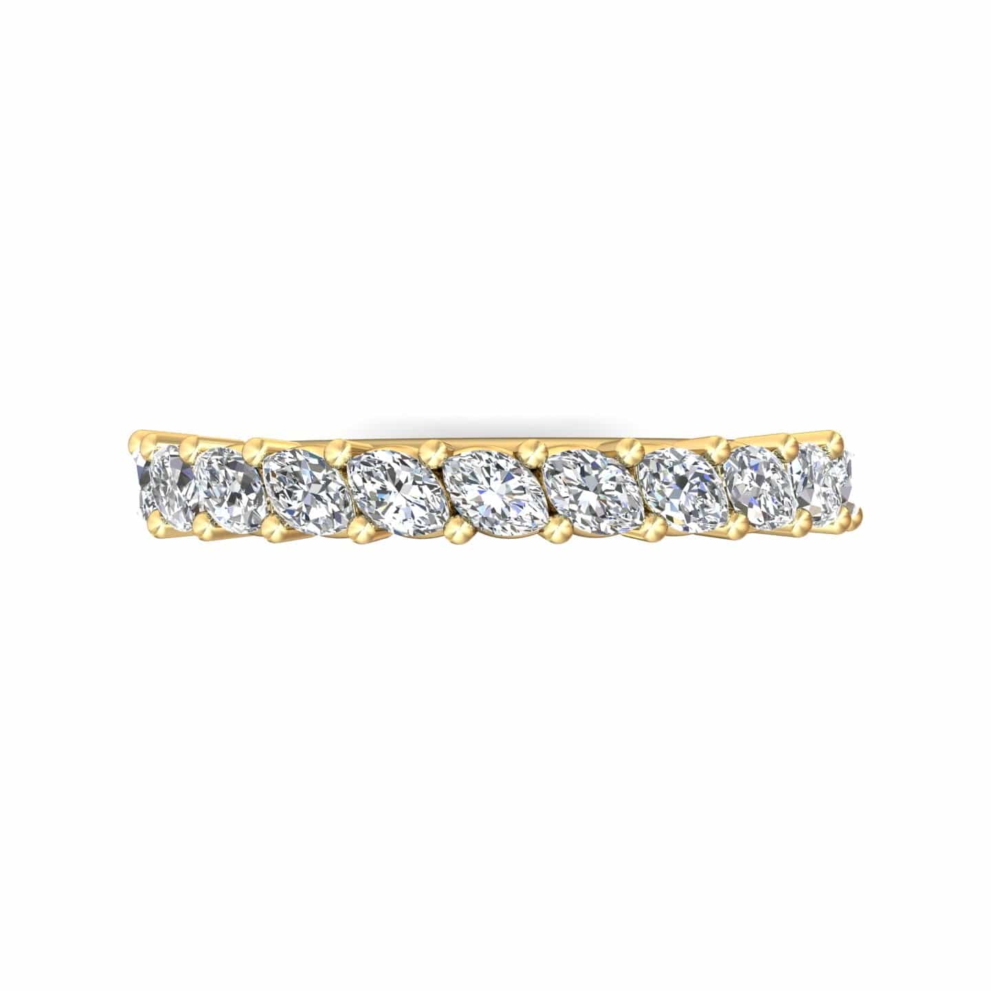 18K Yellow Gold Shared Prong Marquise Diamond Band