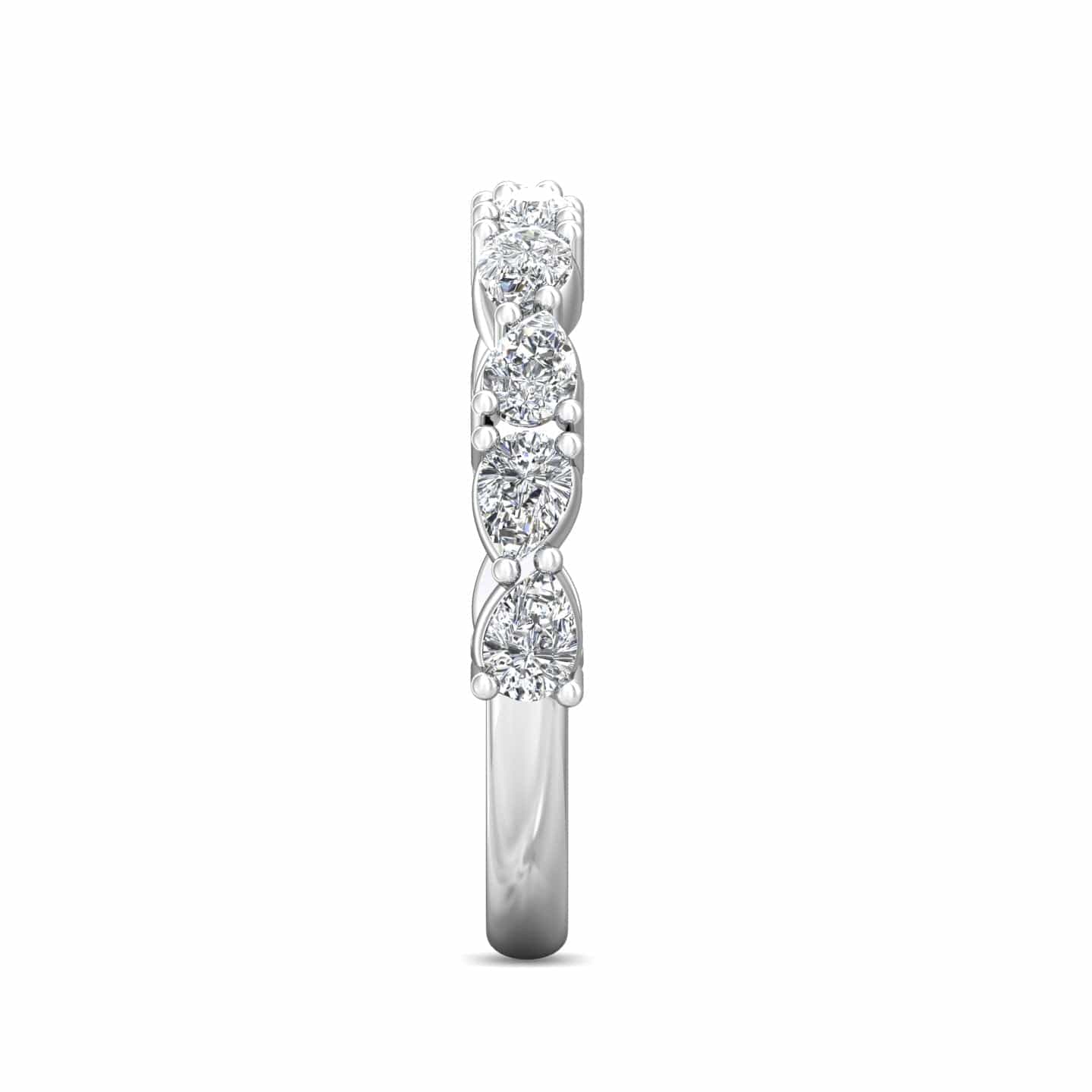 Platinum Prong Set Pear Shaped Diamond Band