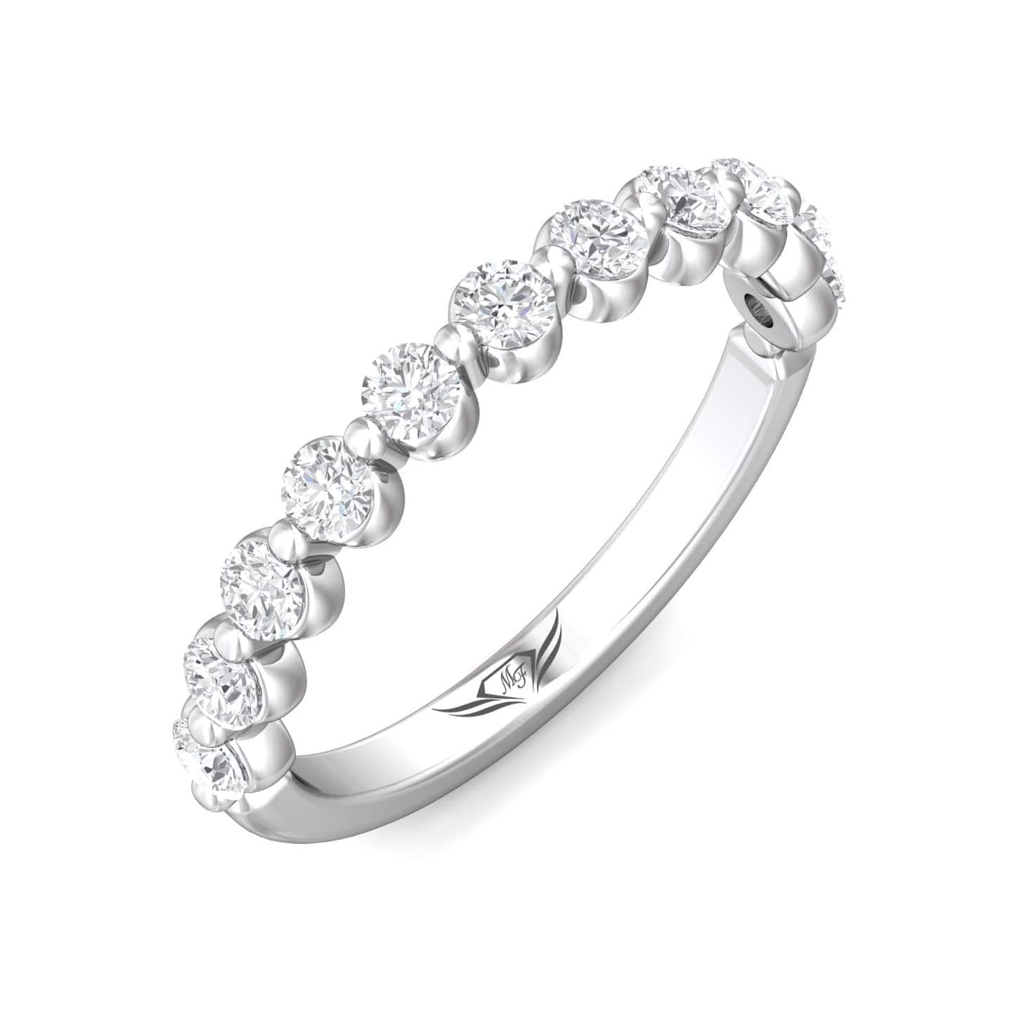 Platinum Single Prong Diamond Band