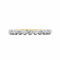 18K Yellow Gold & Platinum Shared Prong Band with Alternating Round and Marquise Diamonds