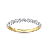 18K Yellow Gold & Platinum Shared Prong Band with Alternating Round and Marquise Diamonds