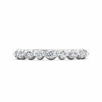 Platinum Single Prong Diamond Band with Alternating Round & Marquise Diamonds