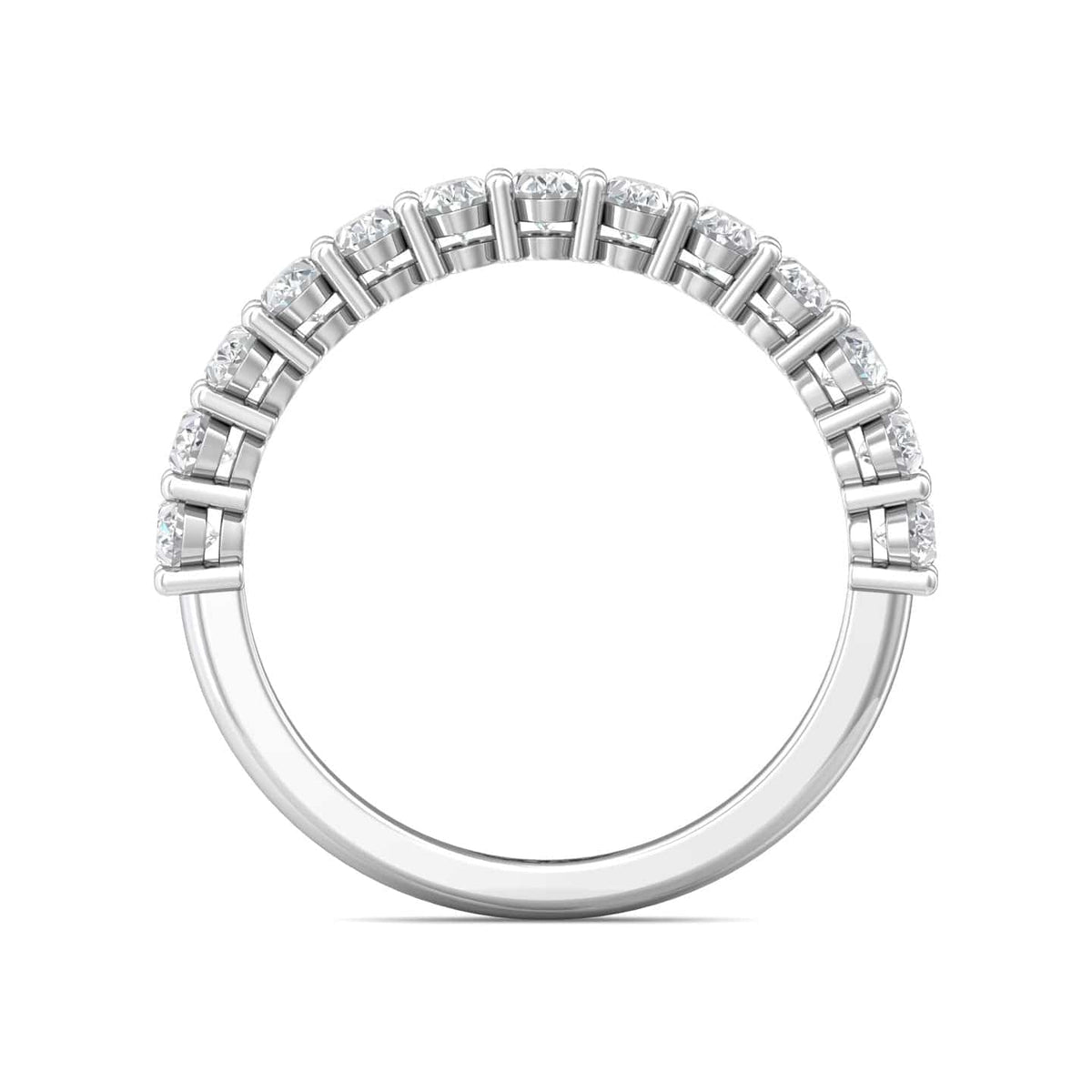 Platinum Oval Diamond Shared Prong Band