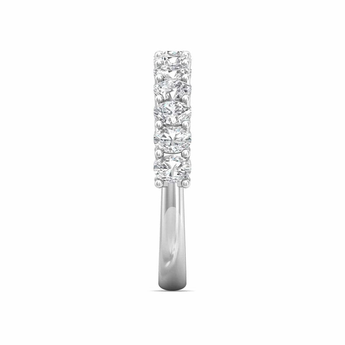 Platinum Oval Diamond Shared Prong Band