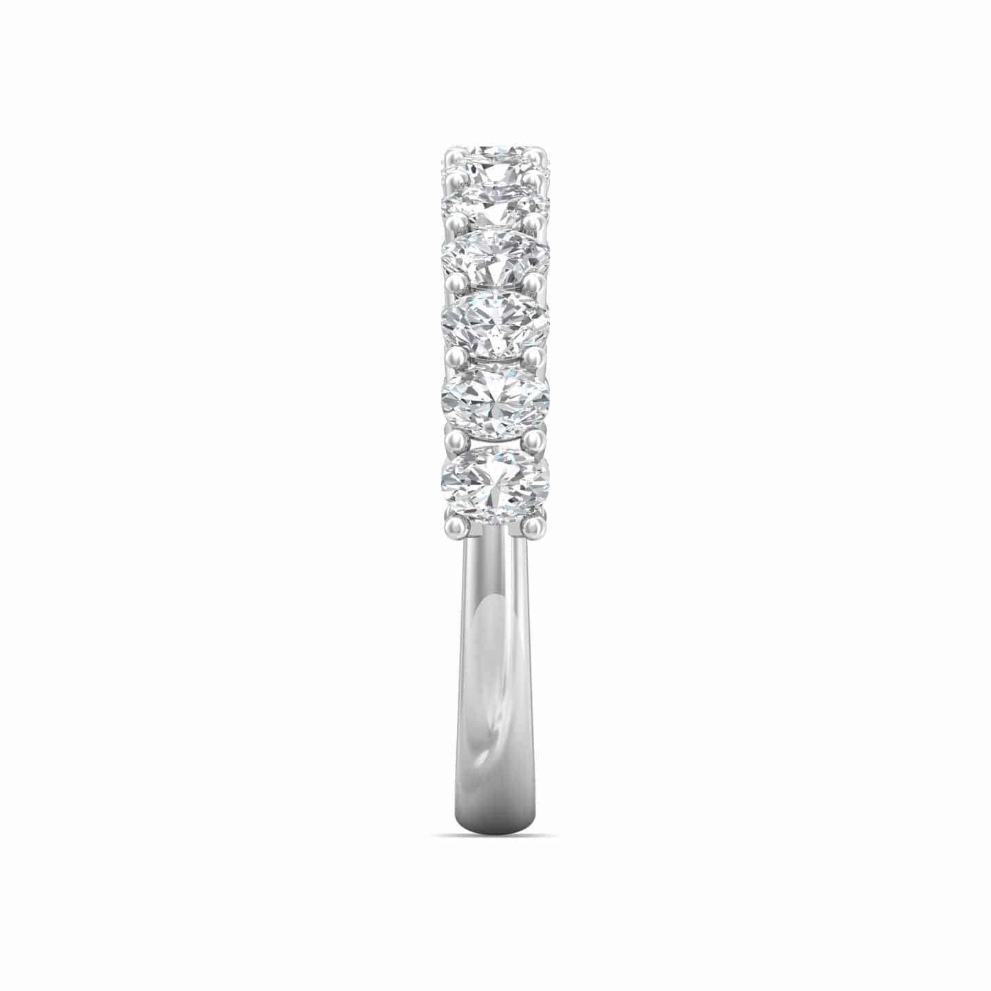 Platinum Oval Diamond Shared Prong Band