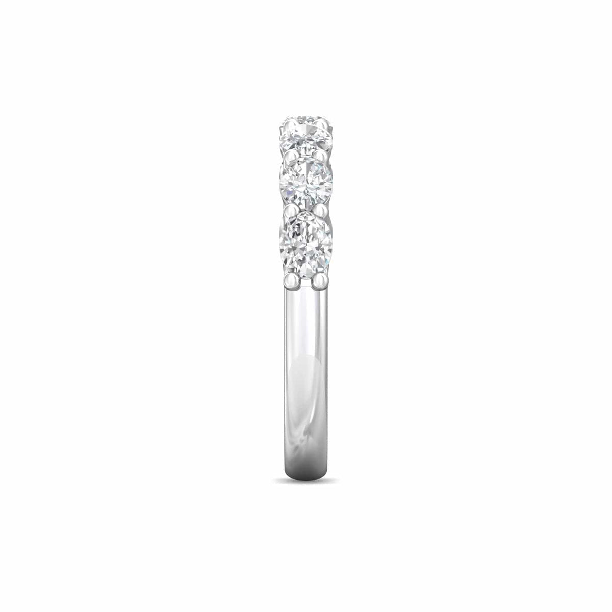 Platinum 7 Oval Diamond Shared Prong Band