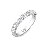 Platinum 7 Oval Diamond Shared Prong Band