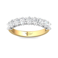 18K Yellow Gold & Platinum Oval Diamond Band