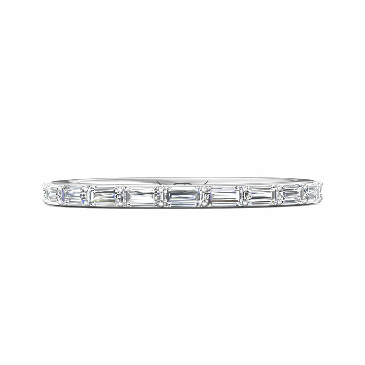 Platinum Baguette Diamond Shared Prong Band