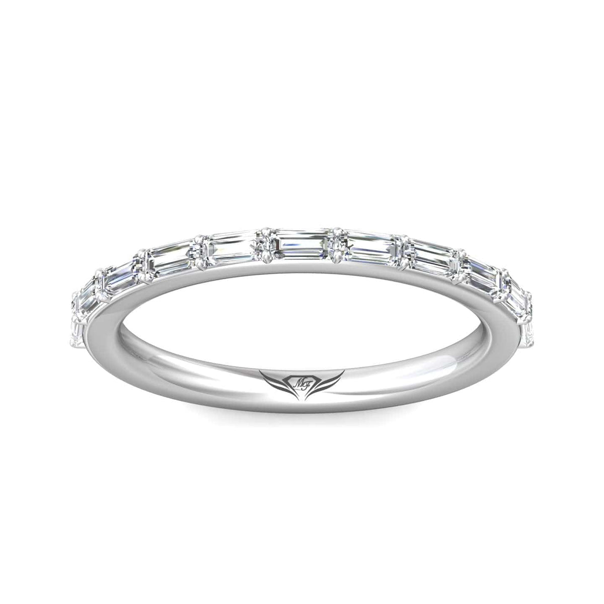 Platinum Baguette Diamond Shared Prong Band