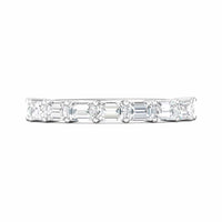 Platinum 9 Emerald Cut Diamond Shared Prong Band