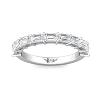 Platinum 9 Emerald Cut Diamond Shared Prong Band