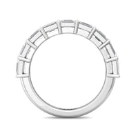 Platinum 9 Emerald Cut Diamond Shared Prong Band