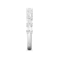 Platinum 9 Emerald Cut Diamond Shared Prong Band