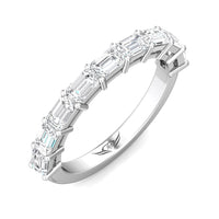 Platinum 9 Emerald Cut Diamond Shared Prong Band