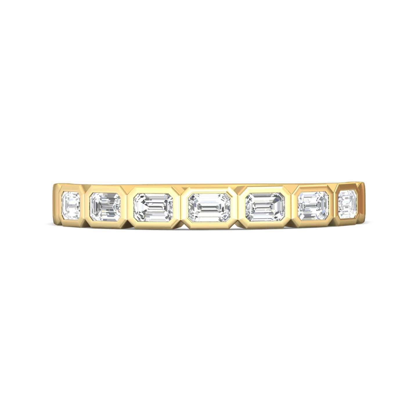 18K Yellow Gold Bezel Set Diamond Band