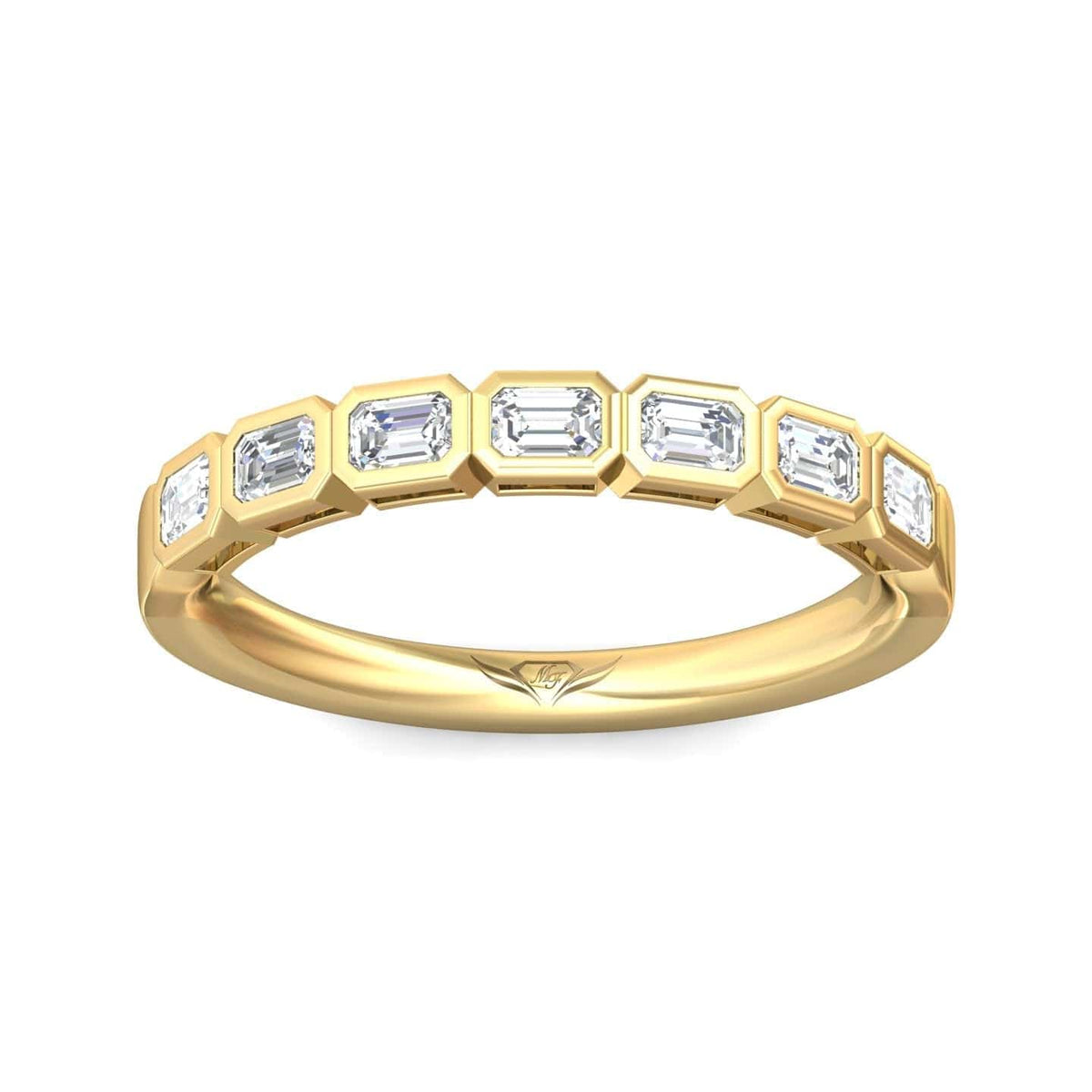 18K Yellow Gold Bezel Set Diamond Band