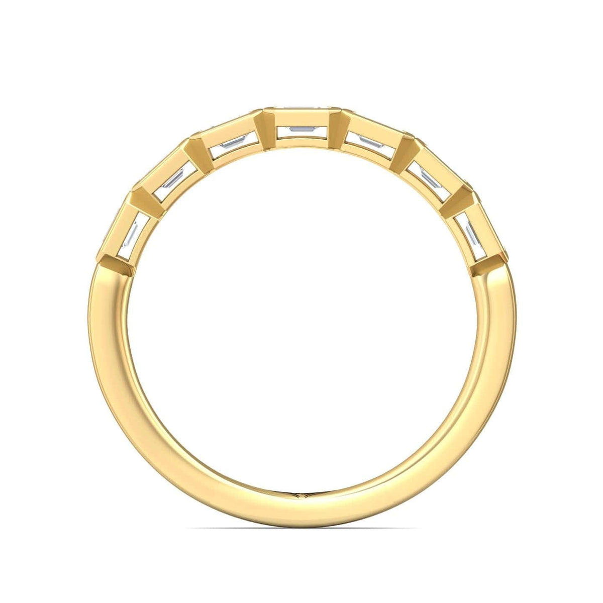 18K Yellow Gold Bezel Set Diamond Band