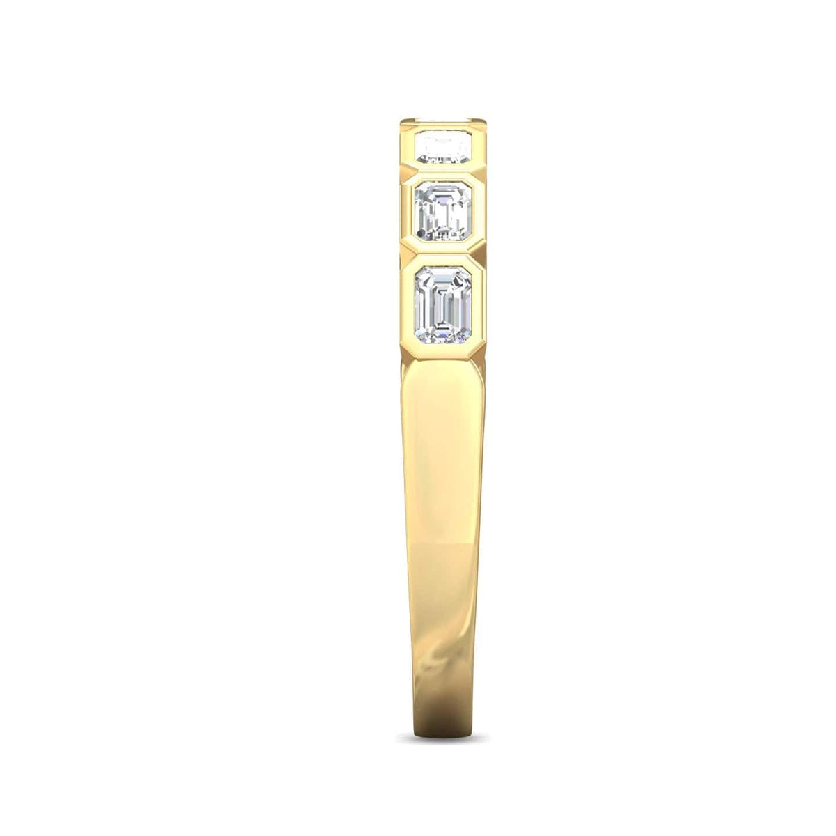 18K Yellow Gold Bezel Set Diamond Band