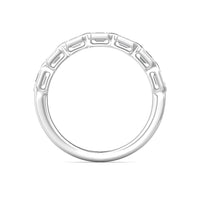 Platinum Bezel Set Emerald Cut Diamond Band