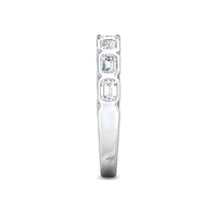 Platinum Bezel Set Emerald Cut Diamond Band