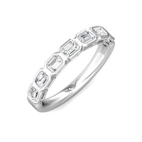 Platinum Bezel Set Emerald Cut Diamond Band