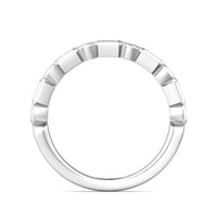 Platinum Semi Bezel Set Alternating Diamond Cut Band