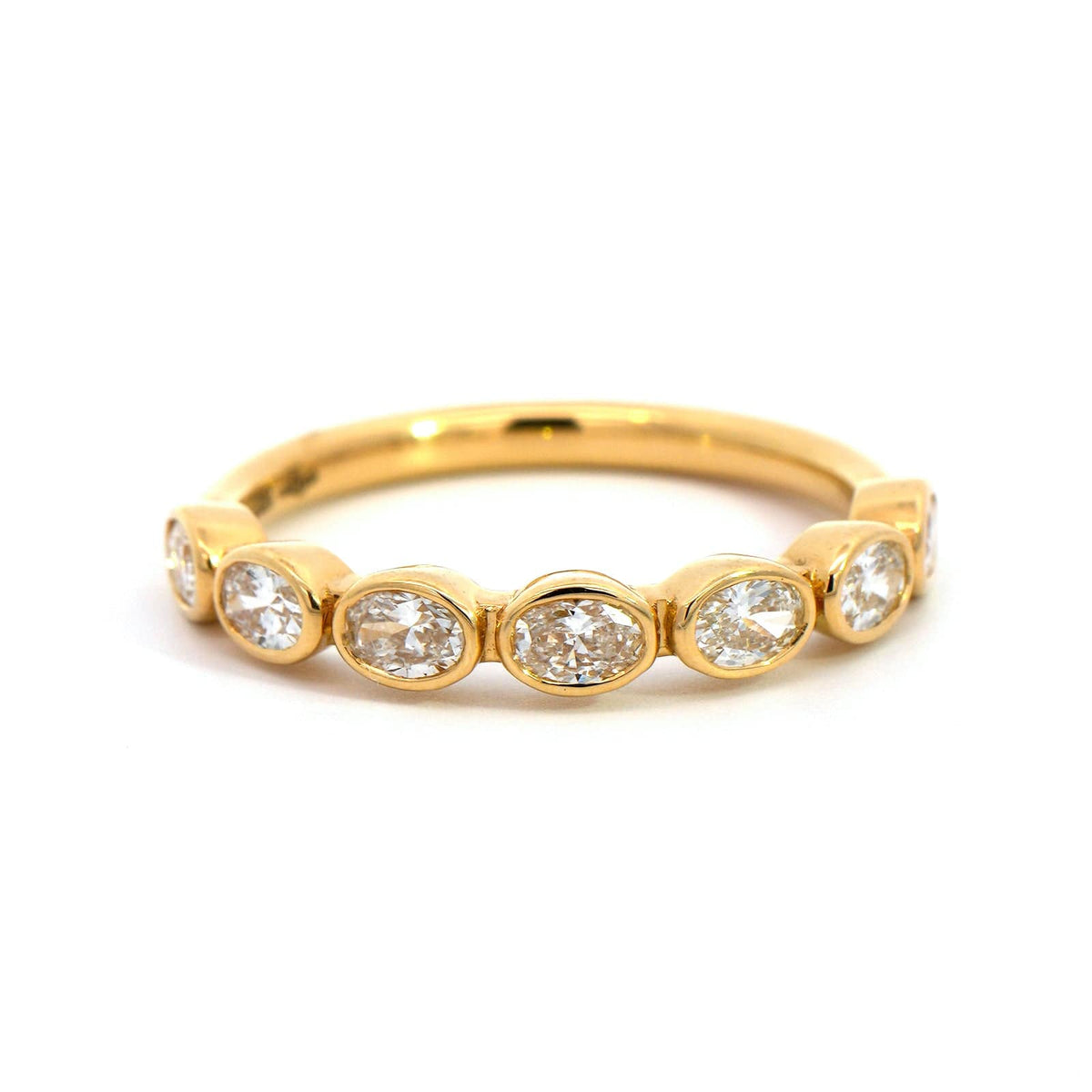 18K Yellow Gold Bezel Set Diamond Band