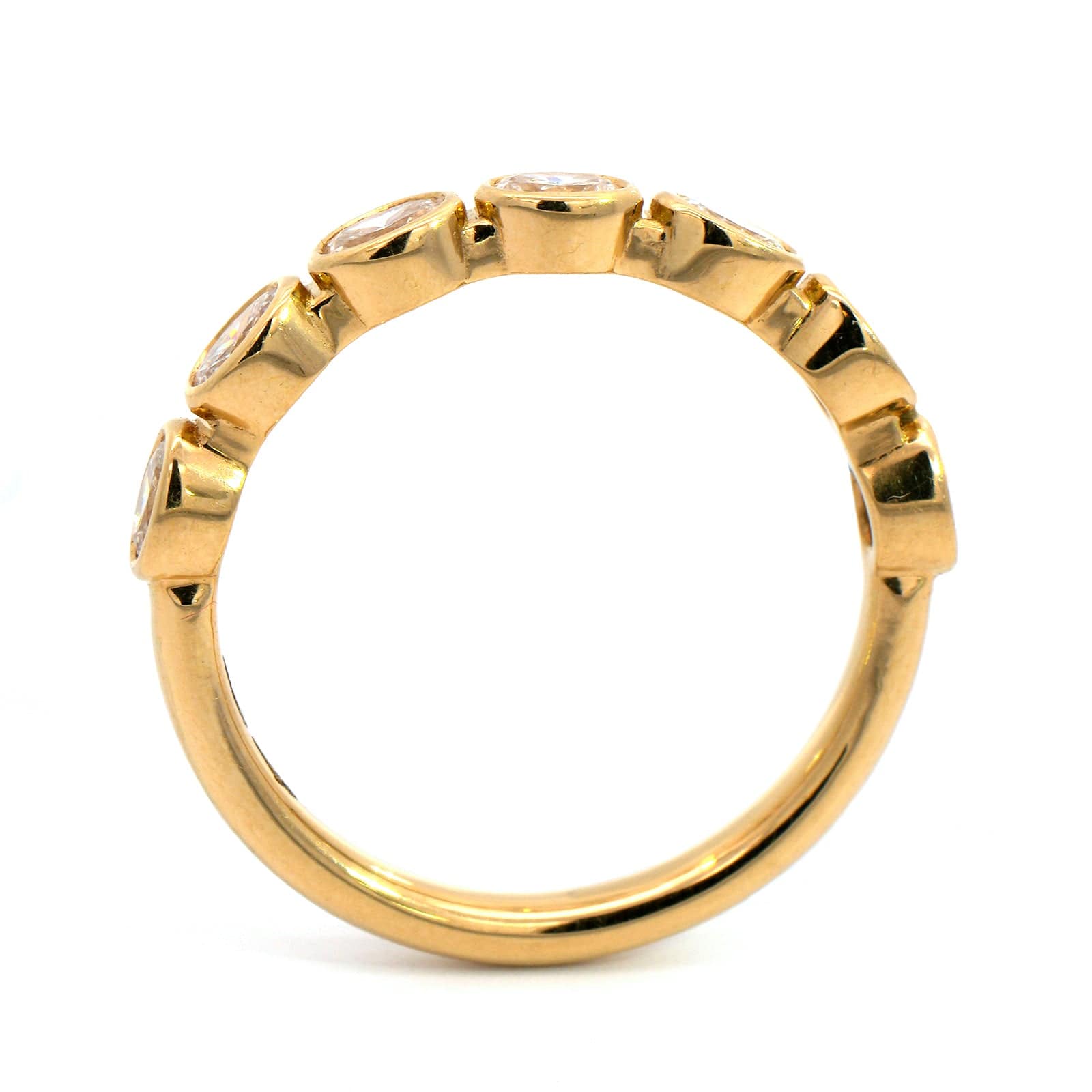 18K Yellow Gold Bezel Set Diamond Band