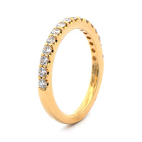 18K Yellow Gold Modern Aire Shared Prong Diamond Band