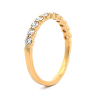 18K Yellow Gold Classic Shared Prong Diamond Band