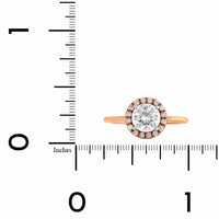 18K Rose Gold & Platinum Halo Engagement Ring Setting