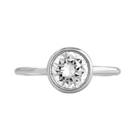 Platinum Bezel-Set Engagement Ring Setting