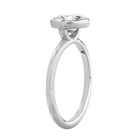 Platinum Bezel-Set Engagement Ring Setting