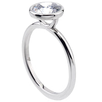 Platinum Bezel-Set Engagement Ring Setting