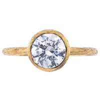 18K Yellow Gold Bezel-Set Engagement Ring Setting