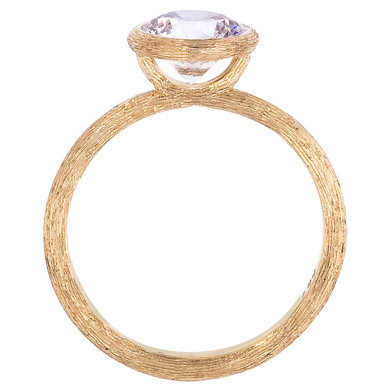 18K Yellow Gold Bezel-Set Engagement Ring Setting