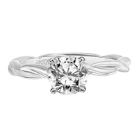 18K White Gold Twist Diamond Engagement Ring Setting