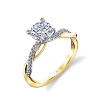 18K White Gold Twisted Shank Engagement Ring Setting
