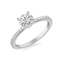 Platinum Shared Prong Diamond Engagement Ring Setting